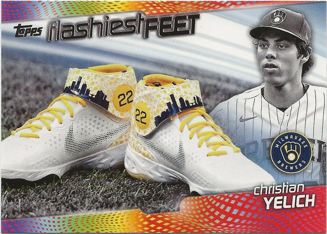 2022 Topps Series 1 CHRISTIAN YELICH Flashiest Feet Insert Brewers #FF-15