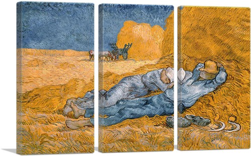 ARTCANVAS Noon - Rest from Work 1890 Canvas Art Print by Vincent van Gogh - Picture 14 of 14