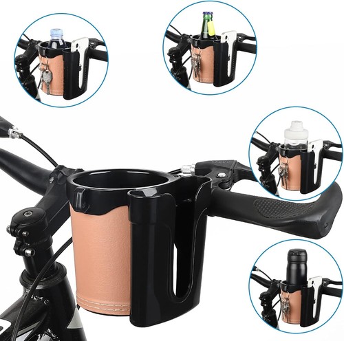 3-in-1 Bike Cup & Phone Holder for Bicycle Motorcycle Scooter Black Beige - Picture 9 of 9