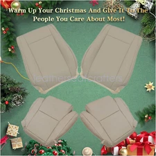 For 2007-2013 Toyota Tundra & Sequoia Driver Passenger Bottom Top Seat Cover Tan