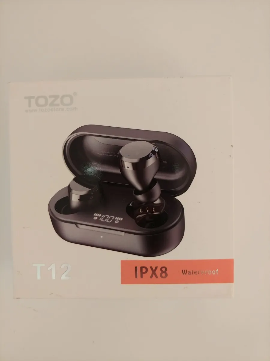 TOZO T12 Wireless Earbuds Bluetooth Headphones IPX8 built in Mic black