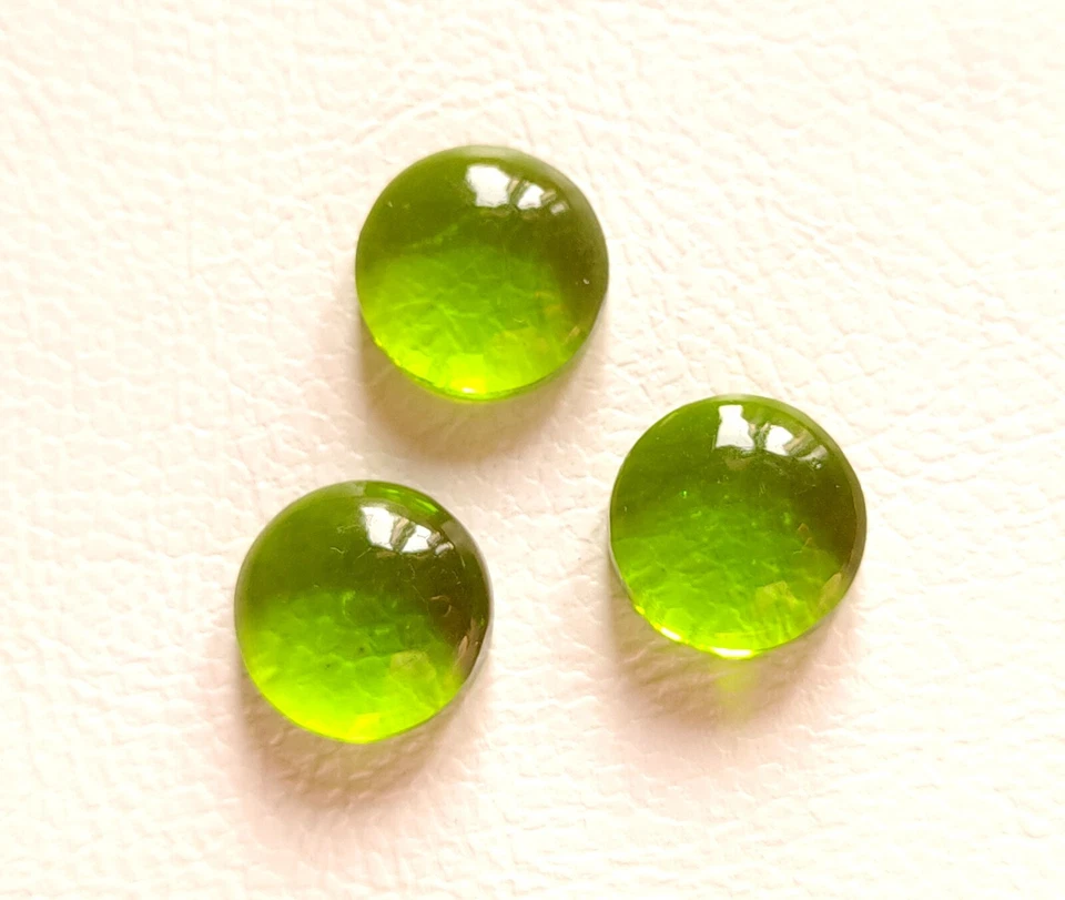Adorable Peridot Quartz Gemstone Cabochon, Wholesale Round Shape Loose Gemstone - Image 3 of 4