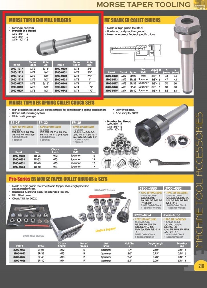 5/8 MT2 Morse Taper End Mill Tool Holder With 3/8-16 Drawbar - Shars Tool Brand 8 thumbnail image