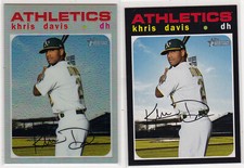 Khris Davis Athletics 2020 Topps Heritage Silver Refractor 571 + 81 Base A's LOT