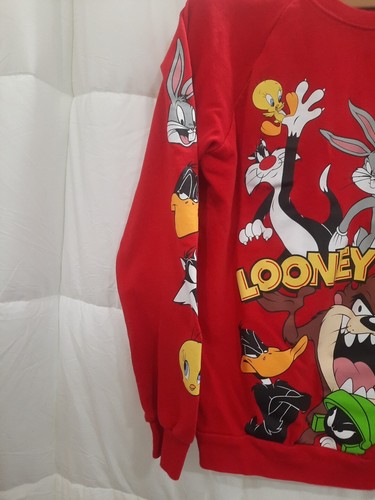 LOONEY TUNES RED GRAPHIC SWEATSHIRT M(7-9) - Picture 3 of 7