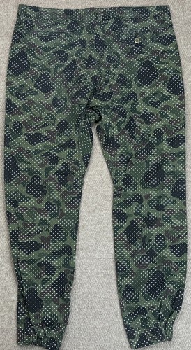 Silence Is Golden Men's Polka Dot Denim Camo Jogging Pants Size 40 - Picture 9 of 11