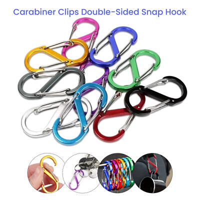 Karabiner Schlüsselanhänger Clip klein Doppelfeder Öffnung Schlüsselanhänger Clip für Outdoor 5 Stück
