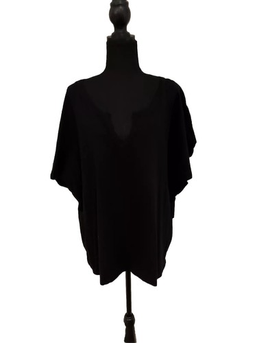 A. N.A A New Approach Shirt Women's 3X Black Short Sleeve V Neck Top - Picture 8 of 13