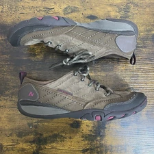 Merrell Mimosa Lace Shoes Womens Sz 8.5 Brown Suede Lace Up Hiking Training