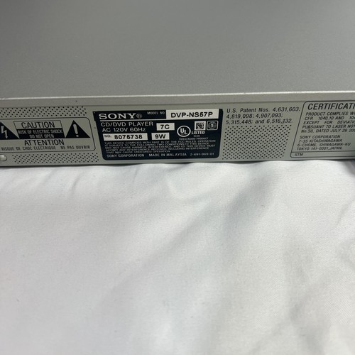 Sony DVP-NS57P CD/ DVD Player Video Player Silver Tested No Remote - Picture 7 of 9