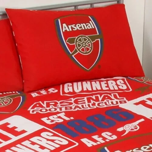 Arsenal FC Doppel Bettdecke Patch Bezug Bettwäsche Set ARS Fan Geschenk offiziell lizenziert - Bild 2 von 5