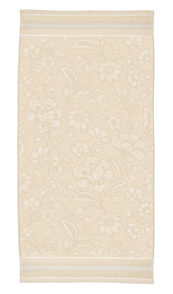 PIP Studio Handtuch Jasmin sand 55x100 cm Jacquard Frottee Blumen beige - Bild 2 von 3
