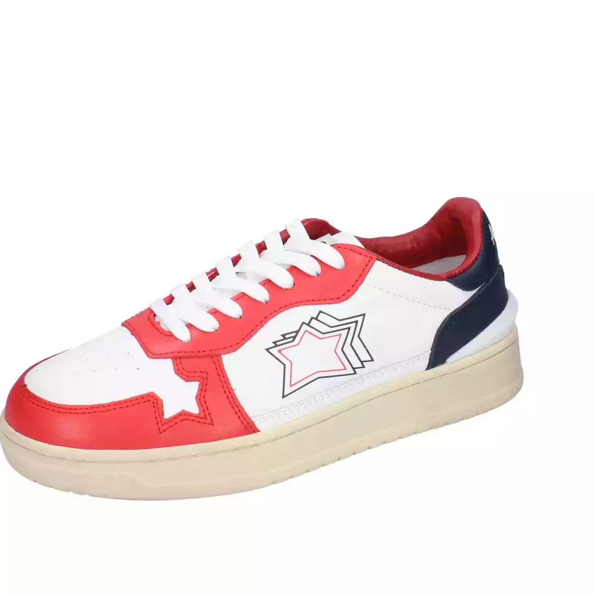 Scarpe uomo ATLANTIC STARS 40 EU sneakers bianco pelle rosso BC171