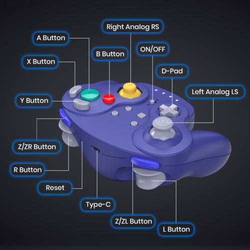 Wireless GameCube NSO Controller for Nintendo Switch Online/PC/Android/iOS/Steam - Picture 4 of 14