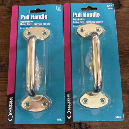 Lot Of 2 NEW Hillman 5-3/4” Pull Handle In A Brass Plated Finish