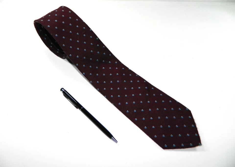 Corbata para hombre vintage BERKLEY mezcla de seda delgada estrecha flaca azul marrón Foto 2 de 4