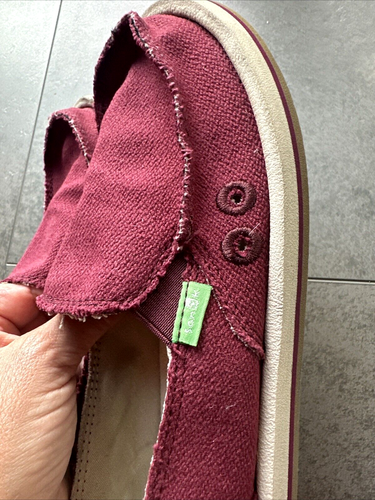 sanuk W US 6 Purple Maroon UK 4 Casual EU 37 Leisure hemp style frayed edge - Picture 12 of 21