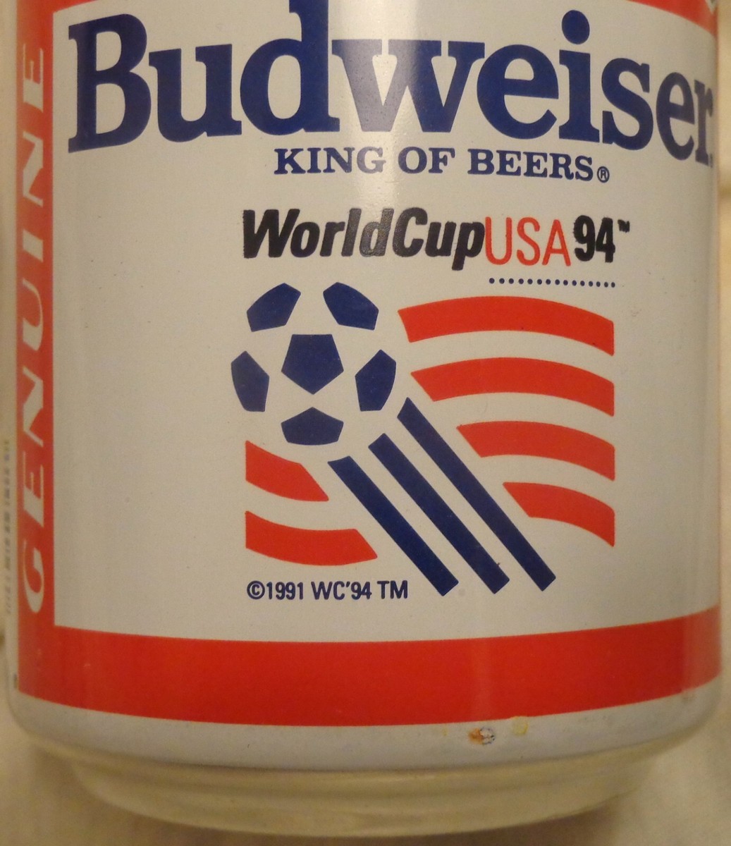 Budweiser 1994 World Cup Soccer Beer Can - BANK Top - 12
