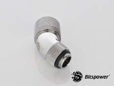 Bitspower G1/4" Silver Shining Dual Rotary 45-Degree Compression Fitting CC6 V2