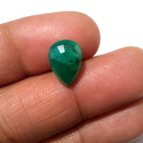 Piedra preciosa suelta esmeralda verde natural de Zambia con forma de pera de 4,35 quilates para anillo - Imagen 8 de 9