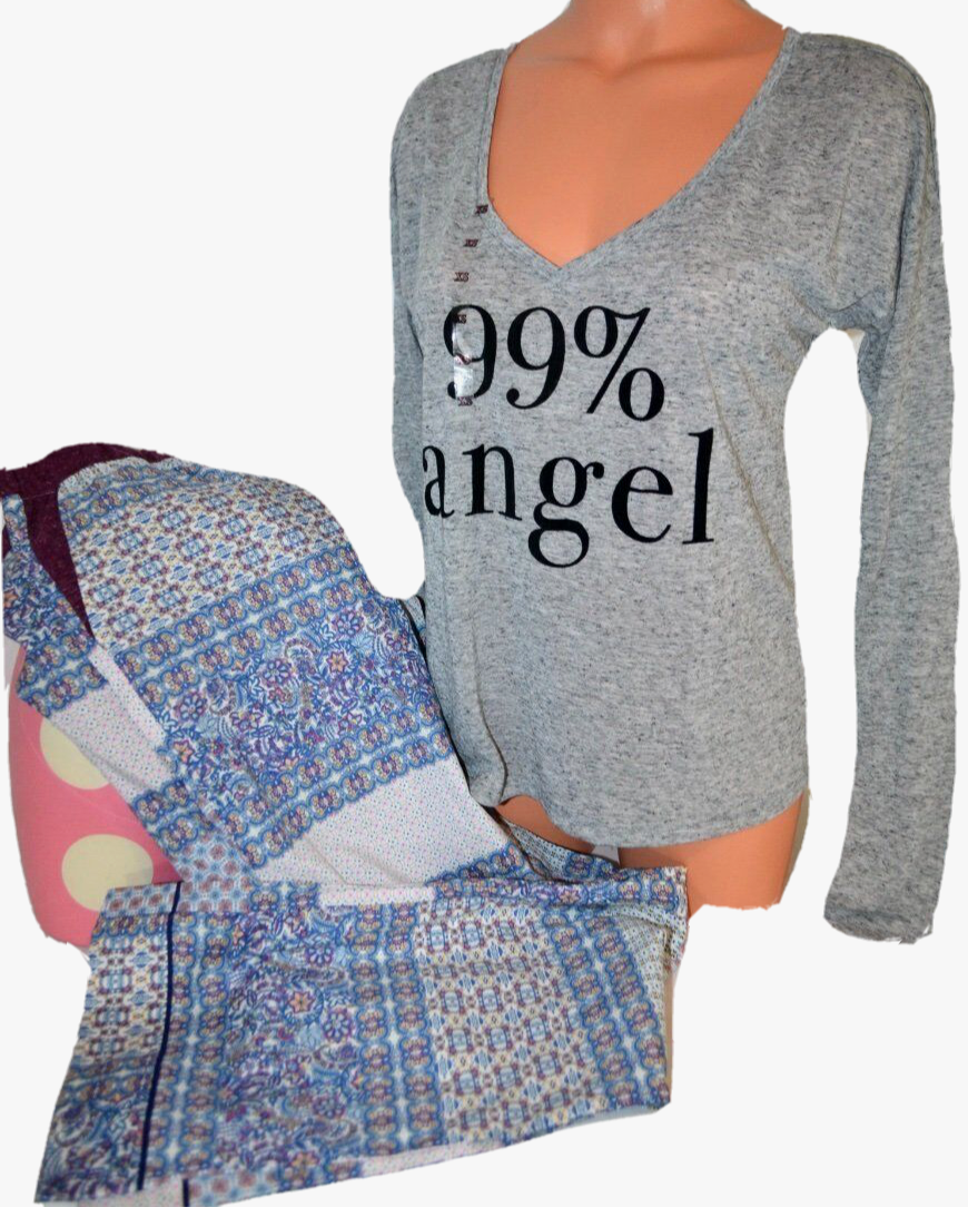 Victorias Secret 99% ANGEL Mayfair Henley Pajama Set Pajamas NWT
