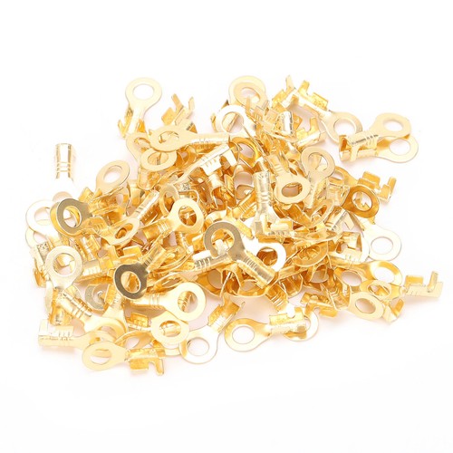 100Pcs Lug Terminals Brass Cold Pressed Cable Crimp Ends Connector M4 4.2mm - Picture 4 of 22