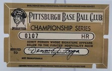 1970's PITTSBURGH PIRATES BASEBALL CLUB CHAMPIONSHIP SERIES PASS TICKET