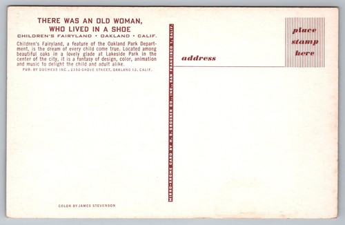 Postkarte Es war eine alte Frau, die lebte in einem Schuh Feenland Oakland - Bild 2 von 3