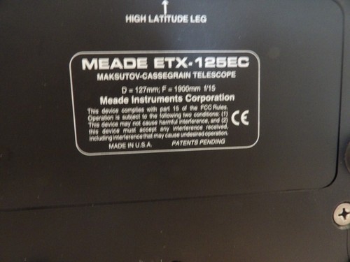 Meade ETX-125 EC Telescope w/Case & Accessories - Picture 7 of 10