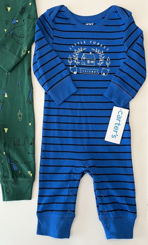 Carters Baby Boy Clothes 6 Months Jumpsuit 2 PC Set Cute Woodland Outfit New - Picture 3 of 3