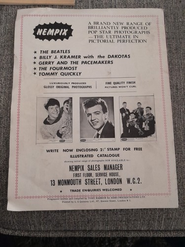 JOHNNY KIDD & THE PIRATES BILLY J KRAMER 1963 U.K. TOUR PROGRAMME BRIAN EPSTEIN - Photo 2/5