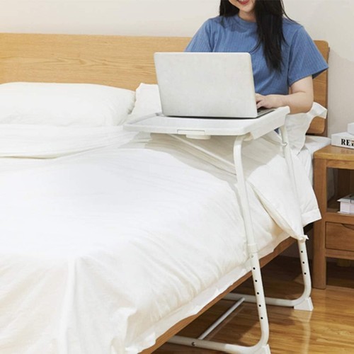Folding Table Buddy Adjustable Freestanding Laptop Dinner Desk With Cup Holder - Picture 7 of 23