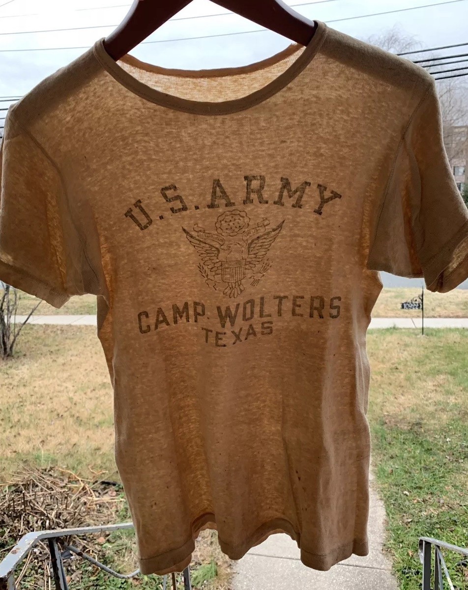 Original Vintage 40s WWII U.S. Army Camp Wolters Texas White