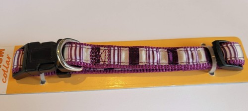 Lotof 2)Medium Dog Collar 10"-16" Neck 5/8" Width Reflective Purple Heart - Picture 5 of 6