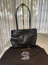 Gianni Versace Couture - Medusa - Vintage - Black Leather Crocodile Embossed Bag
