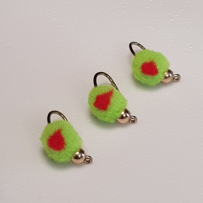 3 Lime Bead Headed Egg Flies # 10s EGH009