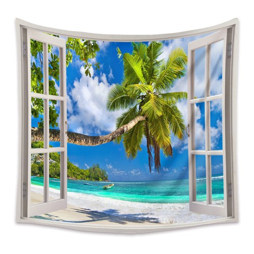 Frühling Natur Meereslandschaft Wandteppich Strand Druck Kunst Wandbehang Boho Picknick Matte - Bild 21 von 27