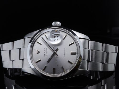 Vintage 1972 Rolex Oysterdate Precision Steel Men's Watch Ref 6694 - Picture 2 of 12