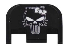 Hello Kitty Punisher Engraved Slide Back Plate Aluminum Made USA for Glock 42