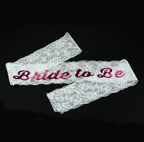 Hen Party Bride to Be Fun Accessories Kit Badges Veil Sash Garter Wedding Games - Picture 5 of 6