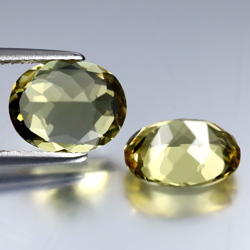 4,55 ct (2 piezas) PAR A JUEGO Ovalado (10 x 8 mm) Amarillo Heliodor Berilo Genuino - Imagen 2 de 2