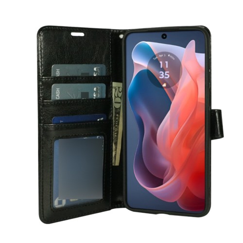 For Moto G Play (4G) 2024, PU Leather Wallet Phone Case Flip Stand Strap Card - Picture 26 of 27