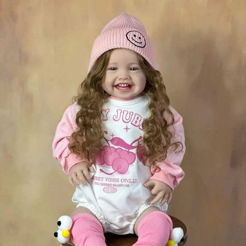 Bambola BZDOLL realistica 60 cm 24 pollici silicone morbido rinata sorridente fatta a mano dr - Foto 4 di 7