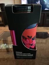 Starbucks Reusable Holiday  Cold Cups with Lids and Straws - Pack of 5