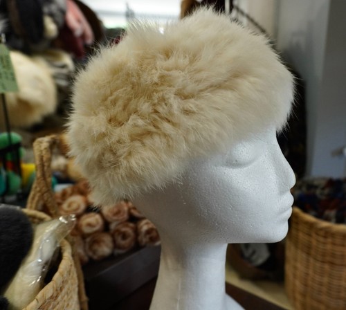 Antique Cream - A Super Soft & Warm Rabbit Fur Head Warmer Scarf - Picture 4 of 6