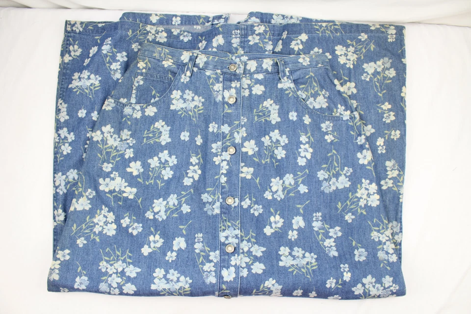 Falda deportiva Villager para mujer azul talla 6 algodón estampado floral cintura alta Foto 4 de 4