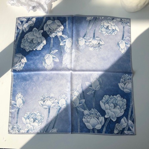 100% Silk 20" /53cm small Square Flower Scarf Women neckerchief Wrap floral - Picture 14 of 57