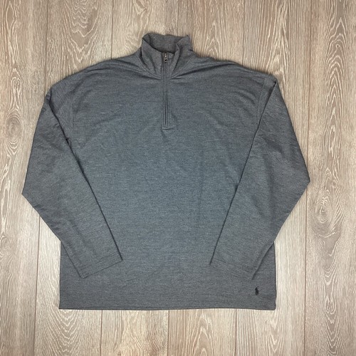 Polo Ralph Lauren grauer 1/4 Reißverschluss Pullover grau Pony Herren Stehkragen - Bild 2 von 6