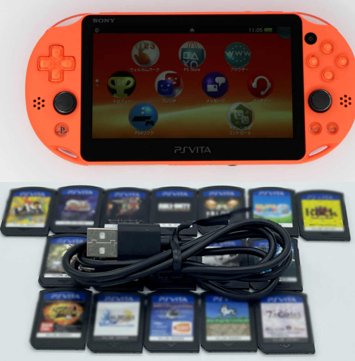 PS VITA PCH-2000 Neon Orange メモリーカード16g付き（USED PS