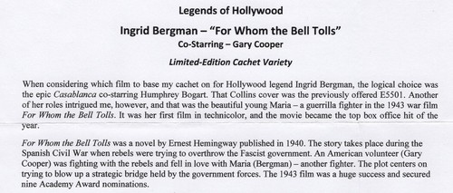 FRED COLLINS Hand Painted :2015 Ingrid Bergman - Limited Variety & w/Newsletter - Picture 2 of 2